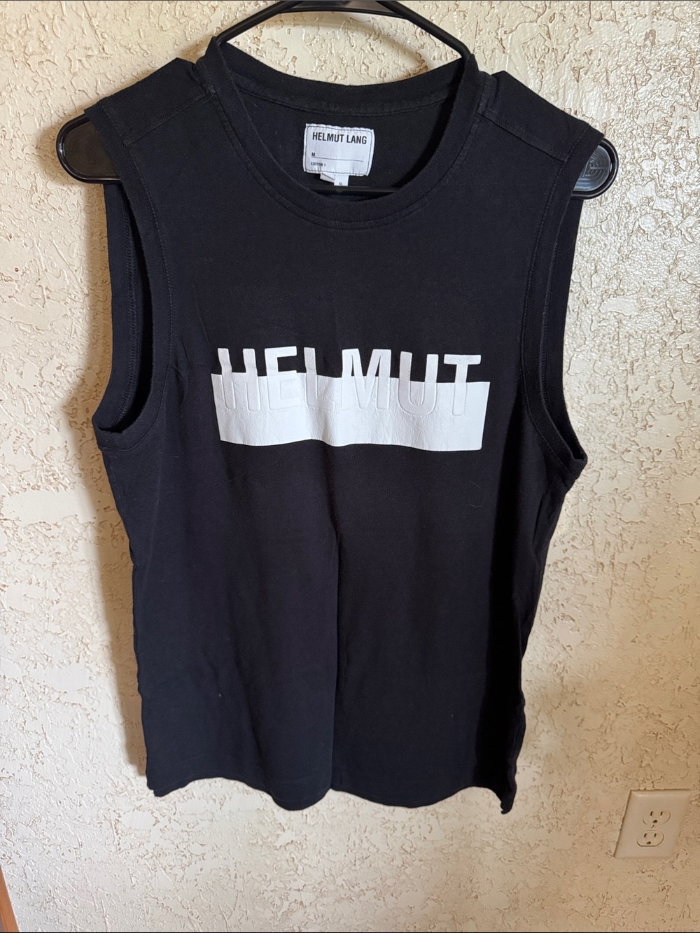 Helmut Lang Black Tank with White Logo - Picture 4 of 12